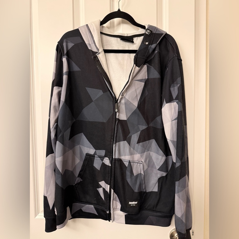 Geometric Black and Gray Men's Jacket